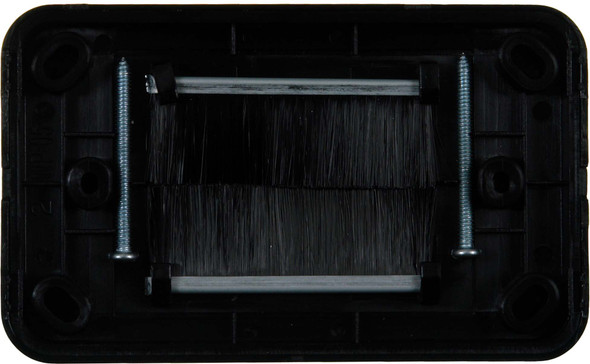 Rear view of view of Digitek black flat media plate highlighting low-profile ABS design and black bristle barriers Rear view of view of Digitek black flat media plate highlighting low-profile ABS design and black bristle barriers