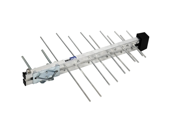 Heavy-duty Digitek log periodic UHF antenna with rubber boot for F-connector protection