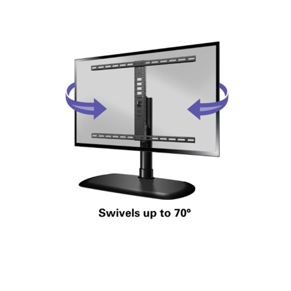 Sanus FTVS1 Swivel TV Base for 32"-65" TVs showing swivels function up to 70 degree Sanus FTVS1 Swivel TV Base for 32"-65" TVs showing swivels function up to 70 degree
