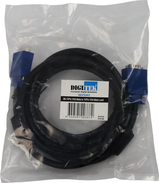 Hang-sell bag for Digitek 06VGA3 3m VGA lead with label Hang-sell bag for Digitek 06VGA3 3m VGA lead with label
