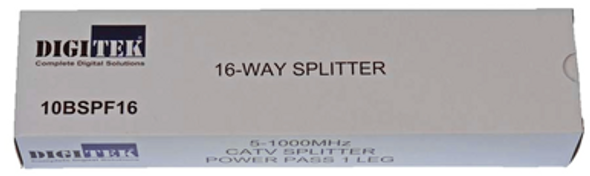 Digitek 16 Way 5-1000MHz F Type Splitter - 1 Leg Power Pass