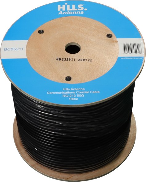 Hills Antenna High Quality 50 Ohm RG213 Low Loss Coaxial Cable - 100M Roll