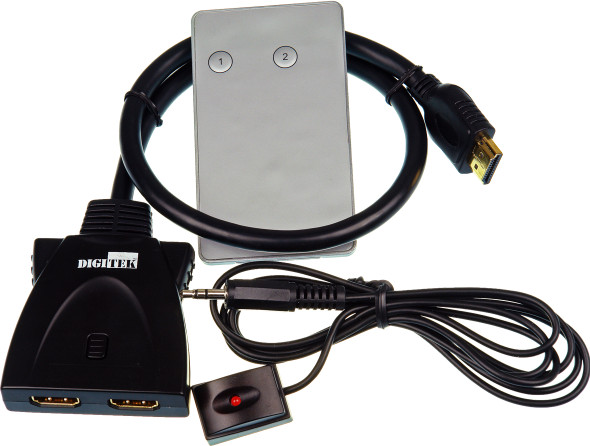 Digitek 2 Way HDMI Switch with 2 in 1 out ports