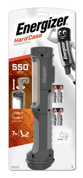 Front view of Energizer HCAL41 Hardcase Worklight 550 Lumens retail packaging