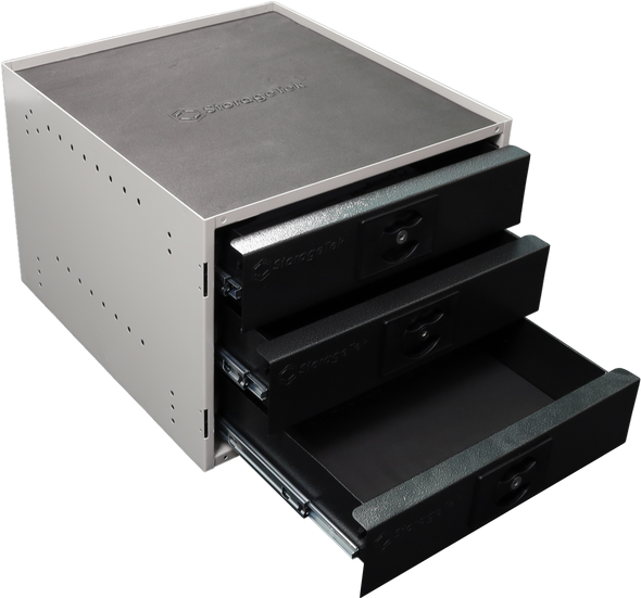 Black modular StorageTek storage cabinet 3 drawers