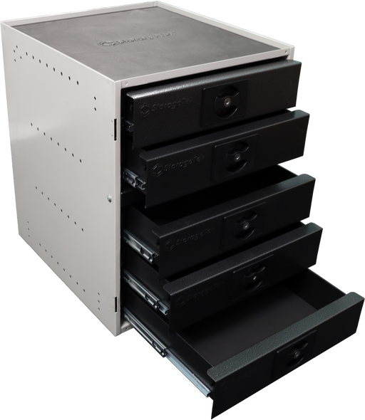 Modular black StorageTek storage cabinet 5 drawers