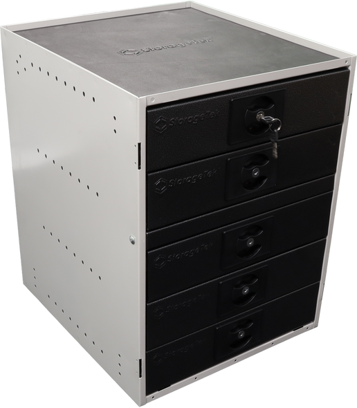 Compact StorageTek cabinet 5 small drawers