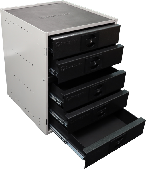 Modular black StorageTek storage cabinet 5 drawers