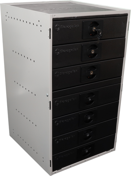 Black modular StorageTek storage cabinet 7 drawers