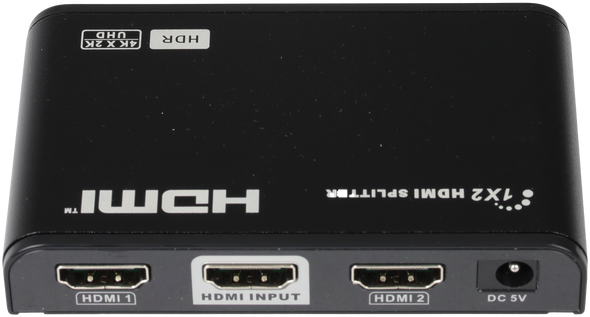 HDMI splitter with dual output supporting Ultra HD and HDR