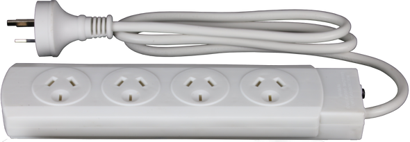 Hills Antenna4 way power board white with overload protection and 1m cord