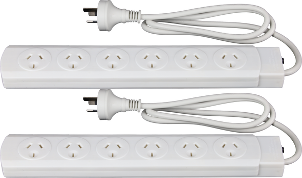 Hills Antenna 6 way power board with overload protection 2 pack white