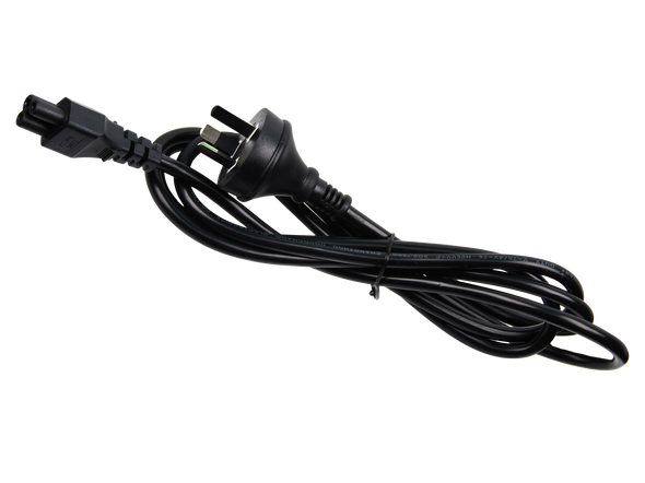 Safe 1.8 metre Clover Leaf power lead for electronics