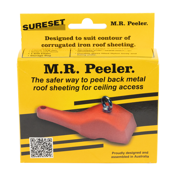 Mr. Peeler roofing sheet holder with 1.5m stainless steel chain package front