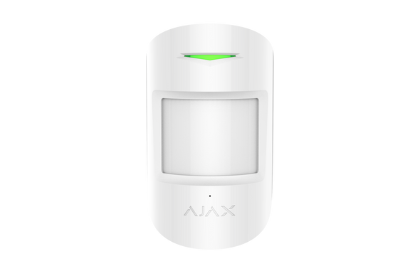 White Ajax CombiProtect 2-way wireless combined PIR and glass break detector for 12m motion and 9m break detection 