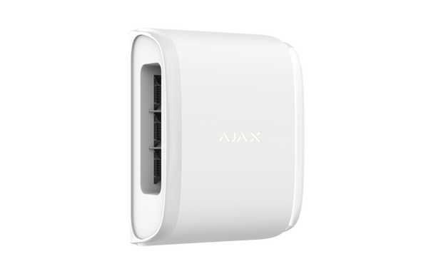 Ajax DualCurtain Outdoor with independent zones and anti-masking sensors.