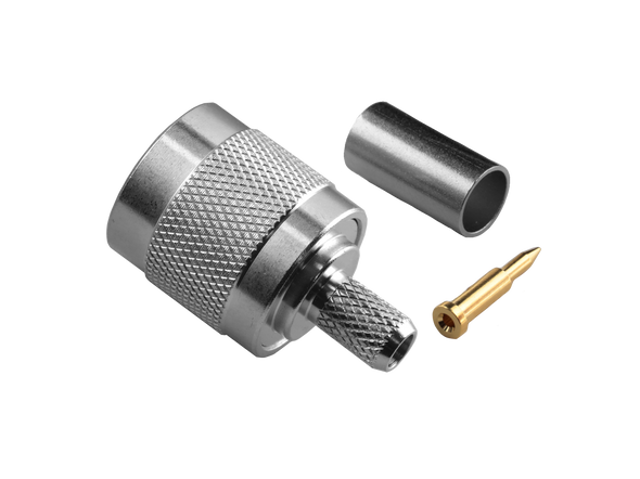 Hills Antenna TNC Connector Male Crimp for LL195 & RG-58 Mini Cable - Nickel Plated Body