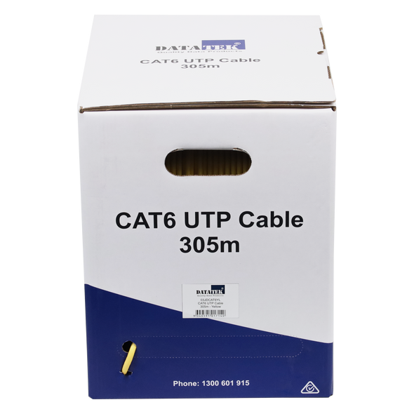 Datatek CAT6 UTP 24AWG Cable Yellow - 305m Box