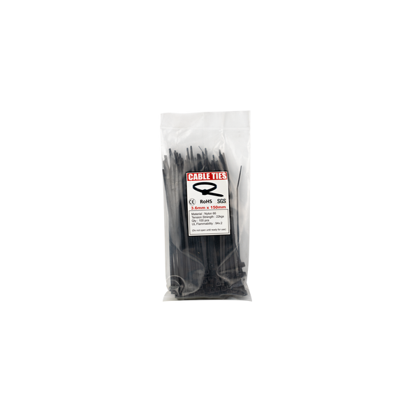 Cable Ties 150mm x 3.6mm - Black