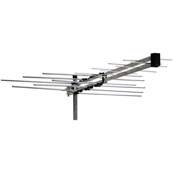 Metropolitan 01ACLP34FB UHF/VHF log periodic antenna in silver aluminum for digital TV