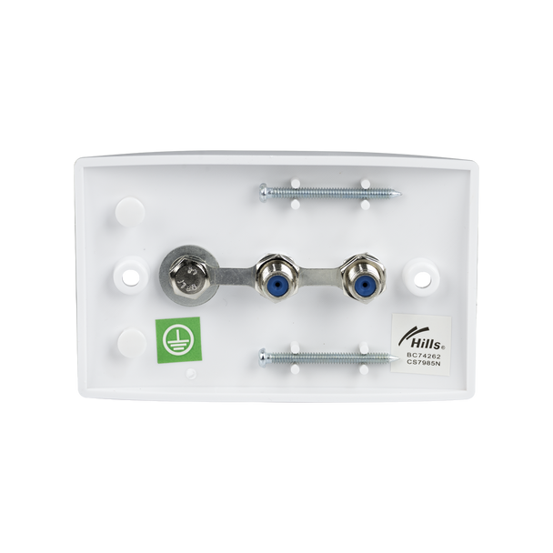 F-Type high return loss grounding plate for Foxtel installations Rear View