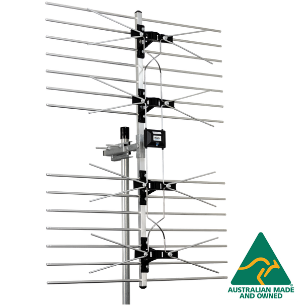 Hills Antenna Tru-Max 36-element phased array UHF 4G antenna in silver aluminum for HD TV