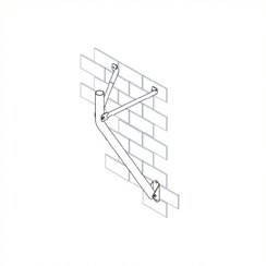 Hills Antenna FB607058 extended vertical surface mount installed on brick wall for 80 cm Foxtel satellite dish