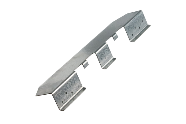 Close-up of galvanised metal frame on metal purlin roofing