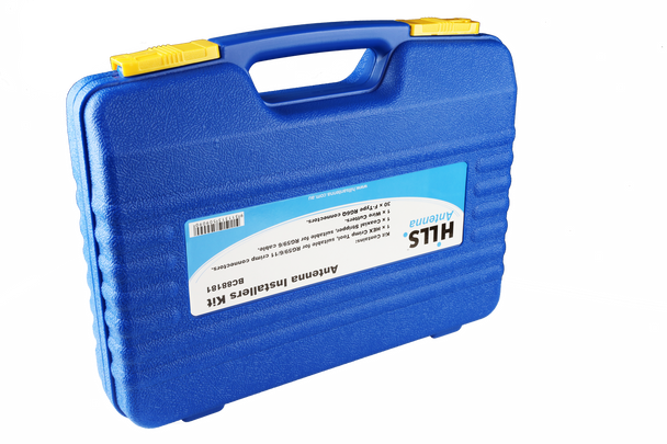 Full view of Hills Antenna BC88181 professional antenna toolkit carry case with ergonomic handle