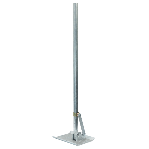Durable Heavy-duty Hills Antenna FB602430 shown adjusted to 25° pitch on tin roof with digital antenna