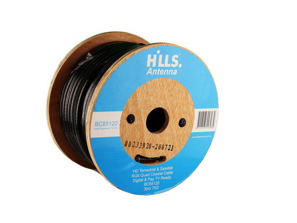 Hills Antenna RG6 Quad Shield 30 m handy reel BC85120