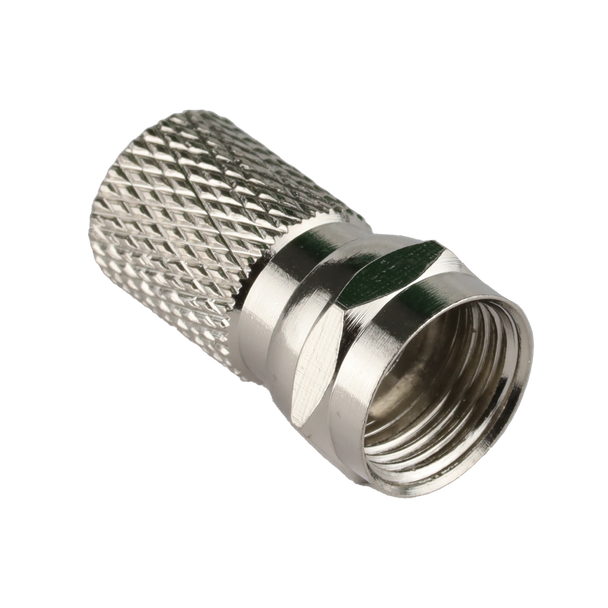 RG6 F-Type twist connector showcasing easy twist-on installation for TV antenna setup.