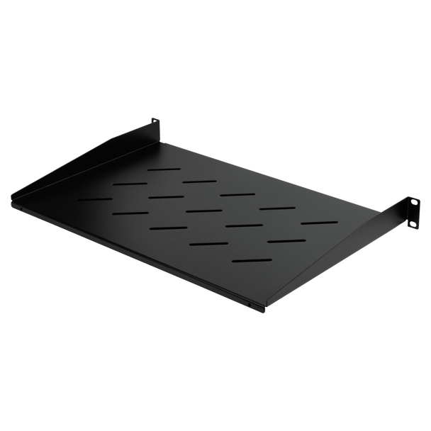 Datatek 1U 300mm deep cantilever shelf in black for 19-inch data cabinets