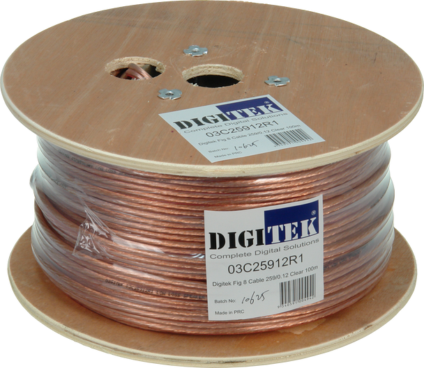 Digitek Figure 8 259 Strand/0.12mm Clear Speaker Cable 100m Reel