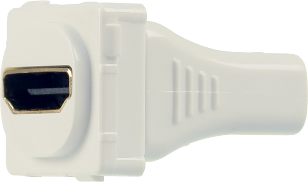 Digitek 05BC6V2 HDMI female to female straight insert in white ABS for wall plates, 4K@60Hz coupler with gold-plated contacts