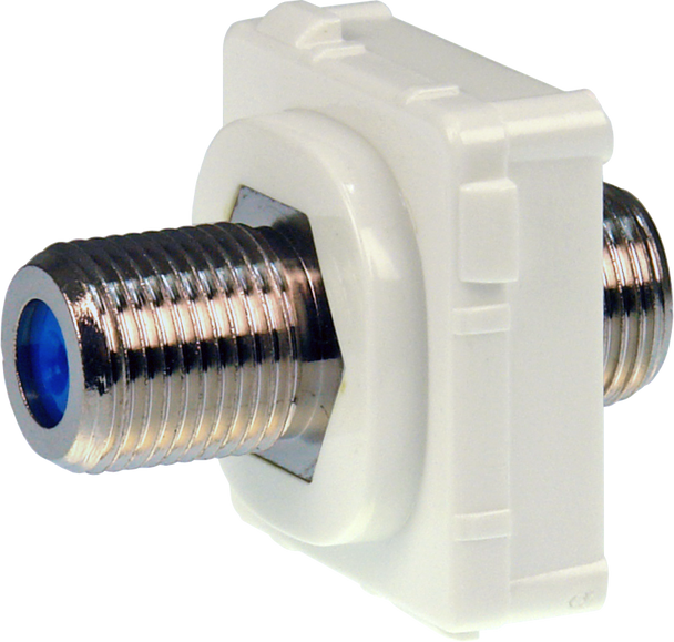 Closeup of white ABS plastic Digitek 3GHz barrel showing gold-plated claws and nickel plating for precision contact