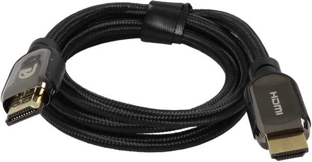 ProquipDigital 1M Premium HDMI Lead in black PVC with 24K gold-plated connectors, 18Gbps certified for 4K@60Hz home theater setups