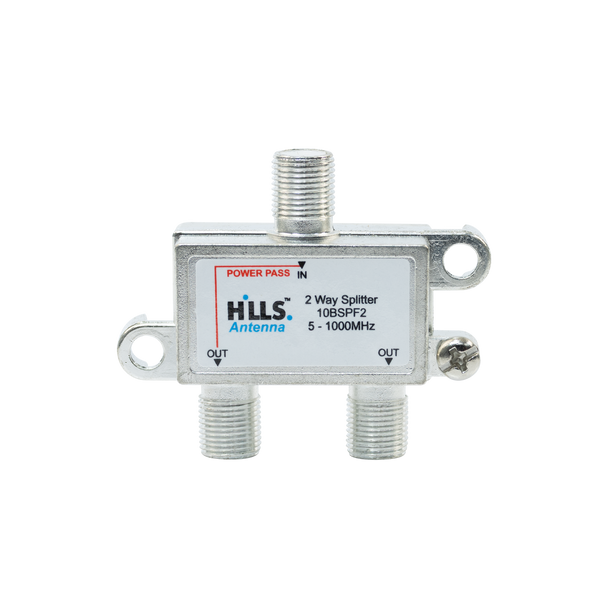 Hills Antenna 2-Way F-Type Splitter 10BSPF2 for dividing antenna signal to two TV sets