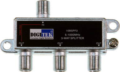 Hills Antenna 3 Way 5-1000MHz F Type Splitter - 1 Leg Power Pass