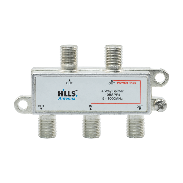 Hills Antenna 4-Way F-Type Splitter 10BSPF4 for branching antenna signal to four TV locations
