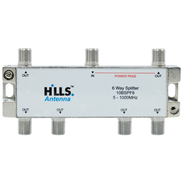 Hills Antenna 6-Way F-Type Splitter 10BSPF6 for fanning antenna signals to six TV zones
