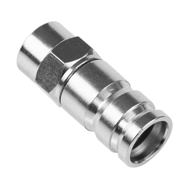 Digitek 12B6FC compression F-Type connector in nickel-plated brass for RG6 coaxial cables, locking mechanism for secure antenna installs