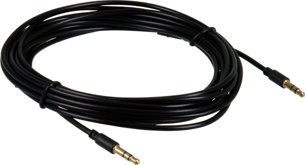 Digitek 3.5mm male-to-male stereo audio lead in black PVC with gold-plated plugs, available in 5m length for Hi-Fi connections
