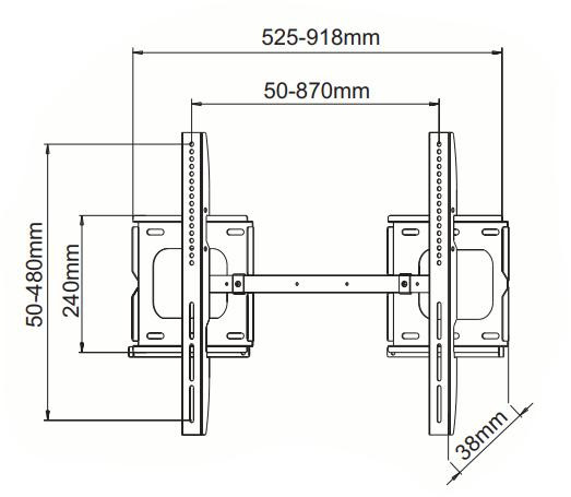 Digitek 23-70\" Fixed LCD bracket Schematic Diagram