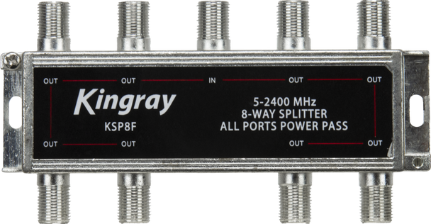 Kingray KSP8F 8 Way All Ports Power Pass Splitter, 5-2400 MHz