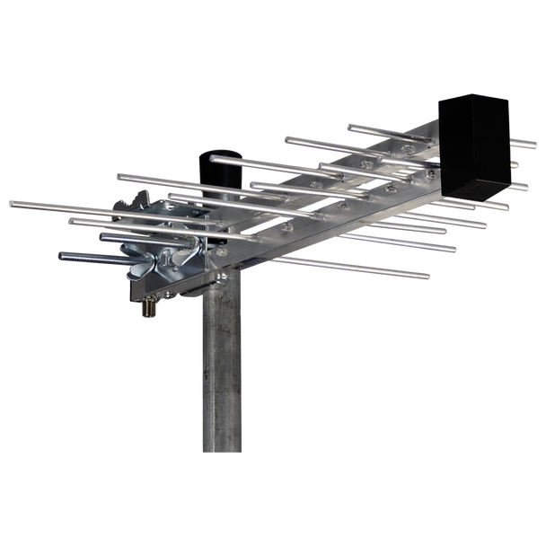 Digitek Mini UHF Log Periodic antenna in silver aluminum for Band 4/5 digital TV reception
