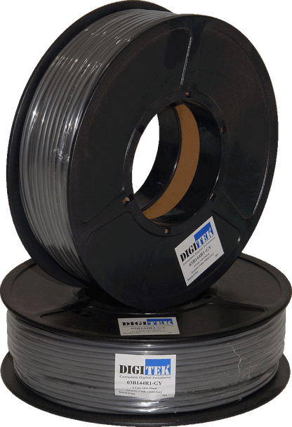 Digitek 4-core 14-strand 0.20mm grey speaker cable 100m reel, multi-conductor audio wiring solution