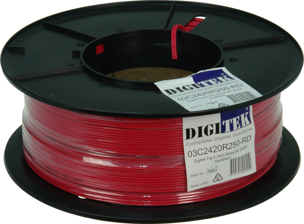 Digitek Figure 8 24 Strand/0.20mm 250m Reel - Red