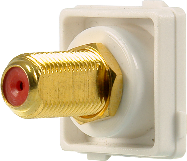 Digitek Recessed White RCA Female to F Female Insert - Red