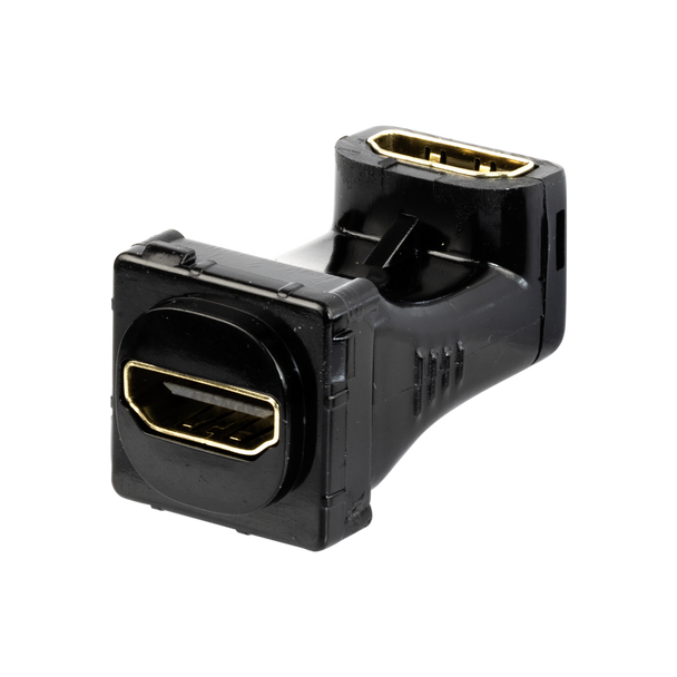 Durable black Digitek HDMI insert with tool-free snap-fit for easy home theater AV upgrade